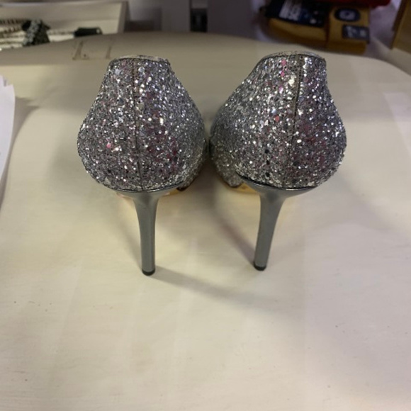 Miu Miu by Prada Glitter Peeptoe Heels, Size 10 - Picture 3 of 6